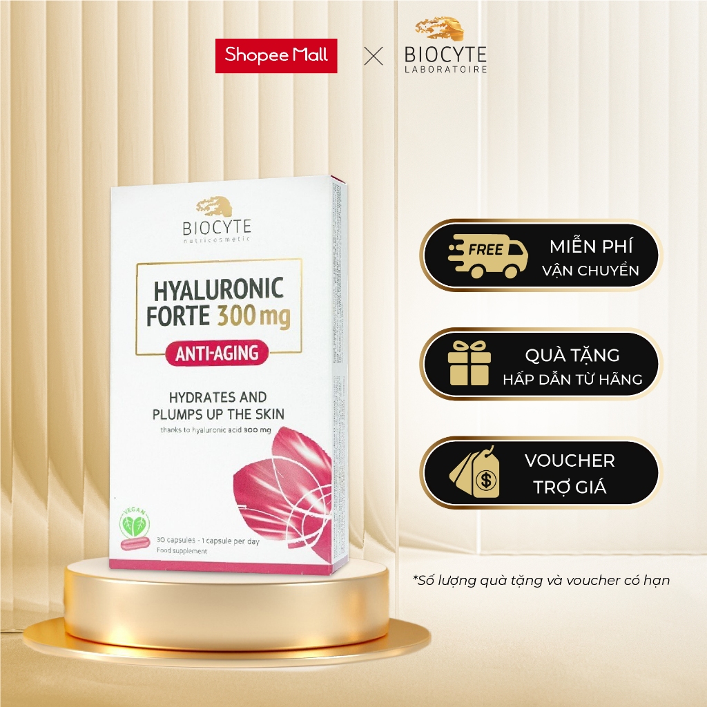 B17 Viên Uống Bổ Sung Hyaluronic Acid - Hyaluronic Forte 300mg - Biocyte