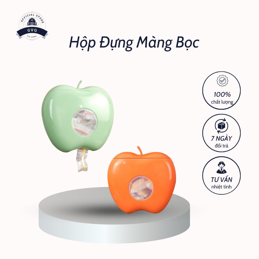 Hộp Đựng Màng Bọc Thực Phẩm Dán Treo Tường Hình Quả Táo Sang Chảnh 