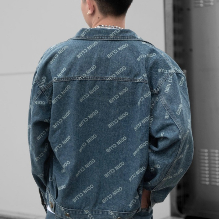 Áo Jacket Denim Typo ODIN CLUB, Áo khoác form rộng nam nữ unisex, Local Brand ODIN CLUB