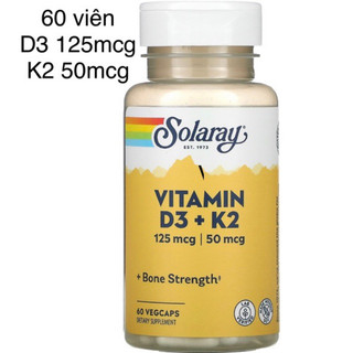 Vitamin d3+ k2 solaray 60 viên