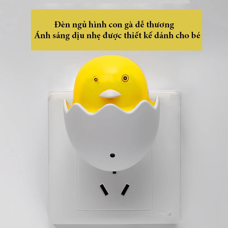 Dèn Ngủ Cảm Ứng, Đèn Ngủ Hình Con Gà Siêu Dễ Thương Cảm Biến Ánh Sáng Thông Minh - SONHOUSE