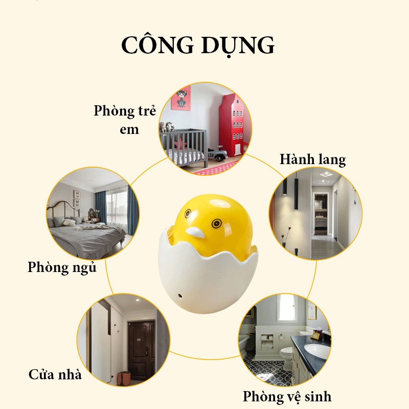 Dèn Ngủ Cảm Ứng, Đèn Ngủ Hình Con Gà Siêu Dễ Thương Cảm Biến Ánh Sáng Thông Minh - SONHOUSE