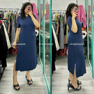 [virusplussize]Sale outlet - Đầm Double zero cổ tròn xuất xịn bigsize(ctrxt)