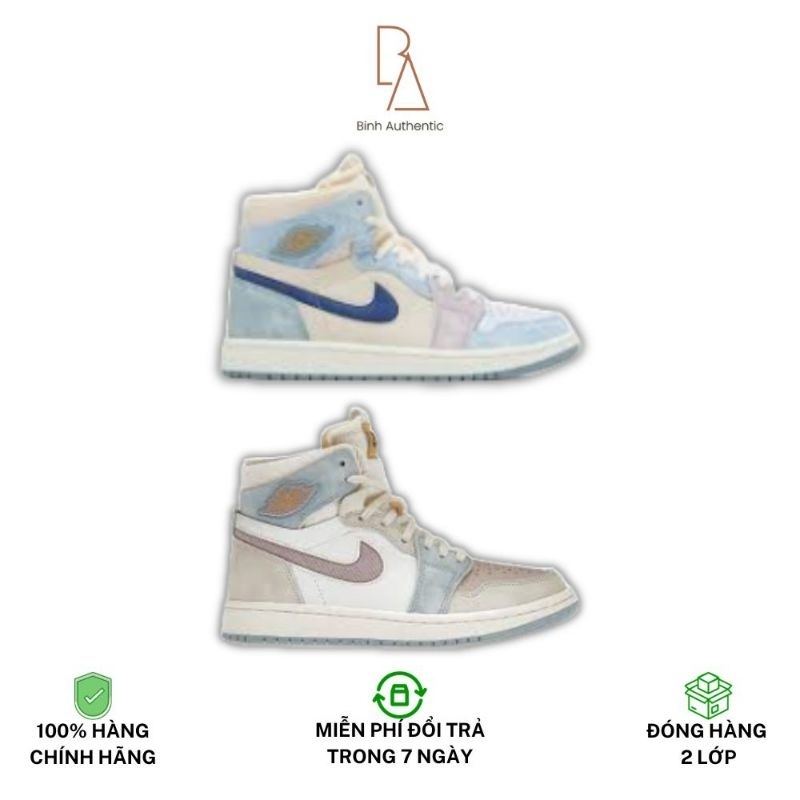 Chính Hãng - Jordan 1 High Zoom CMFT Pink Oxford / Celestine Blue