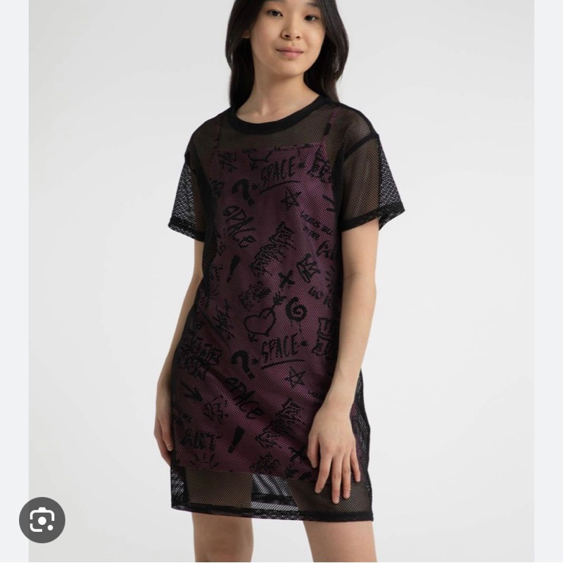 Váy suông cotton phủ lưới dư xịn