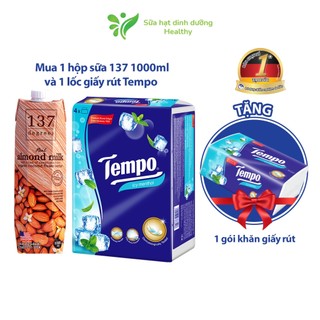 [DEAL SHOCK] 1 Hộp Sữa Hạt 137 Degrees Hạnh Nhân Nguyên Chất + 1 Lốc Khăn Giấy Rút Tempo TẶNG 1 Gói Khăn Giấy Rút Đào