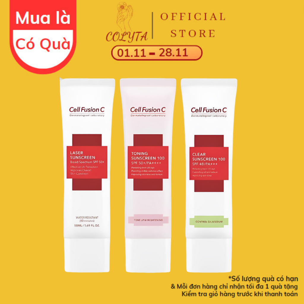 Kem Chống Nắng Nâng Tone Cell Fusion C Toning Suncreen 100 SPF 50+PA++++ 50ml Hàn Quốc Chính Hãng