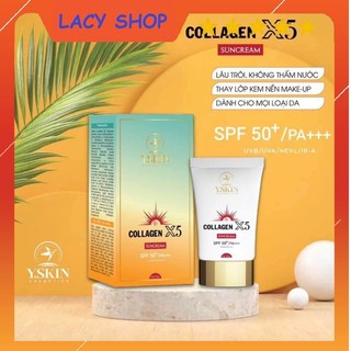 Kem chống nắng Collagen X5 YSkin SPF50+ và PA+++ bổ sung Collagen cấp ẩm nâng tông tự nhiên