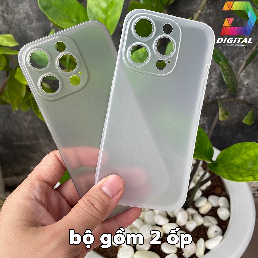 Combo 2 Ốp Lưng Trong Nhám Unibody iPhone 15 Pro Siêu Mỏng