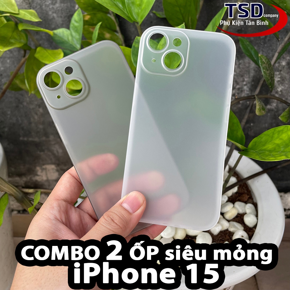 Combo 2 Ốp Lưng Trong Nhám Unibody iPhone 15 Siêu Mỏng