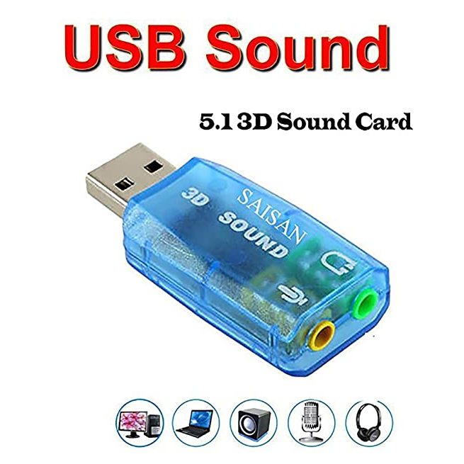 Usb 3D Sound 5.1 Tide tạo cổng Audio Và Microphone cho máy tính
