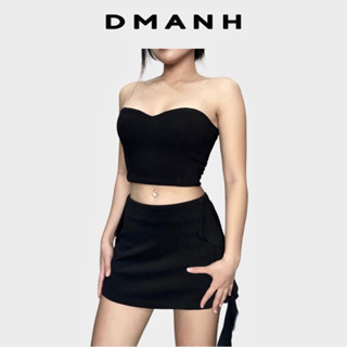  Dmanh - A7 Áo ống cúp ngực dáng croptop 2 lớp co giãn màu trắng đen 