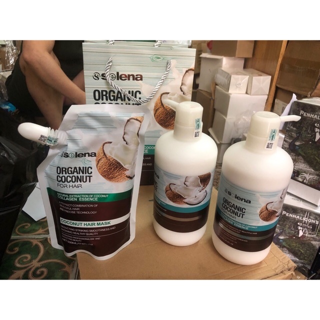 Dầu Hấp Dừa Phục Hồi Suôn Mượt Tóc Selen Organic Coconut Colagen Hair Mask 500ML