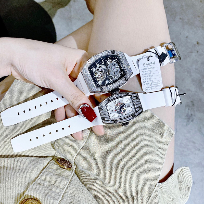 Đồng Hồ cặp Hanboro By Huboler nam nữ dây silicon chính hãng siz 38mm, 45mm