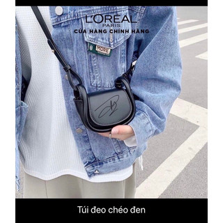 Hàng quà tặng Loreal ví cầm tay trắng kem, túi đen đeo chéo