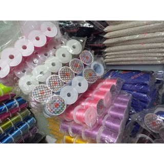 Dây thun lụa xỏ vòng hạt cuộn 10met