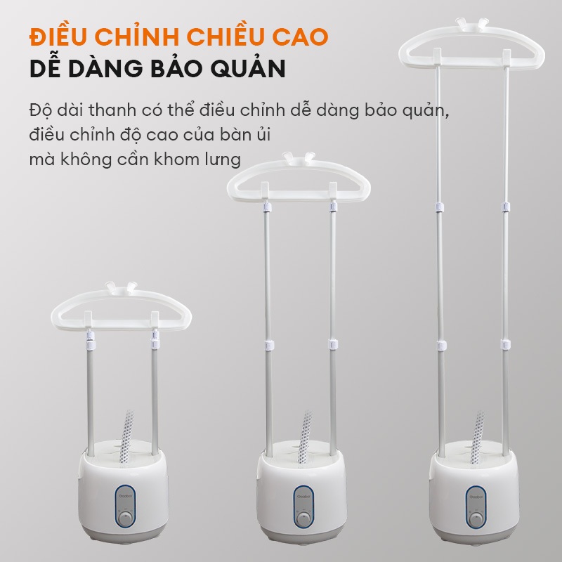 Bàn ủi hơi nước dạng đứng Gaabor GS2000M-WH04A công suất 2000W bình chứa nước 3L 3 nấc điều chỉnh nhiệt độ