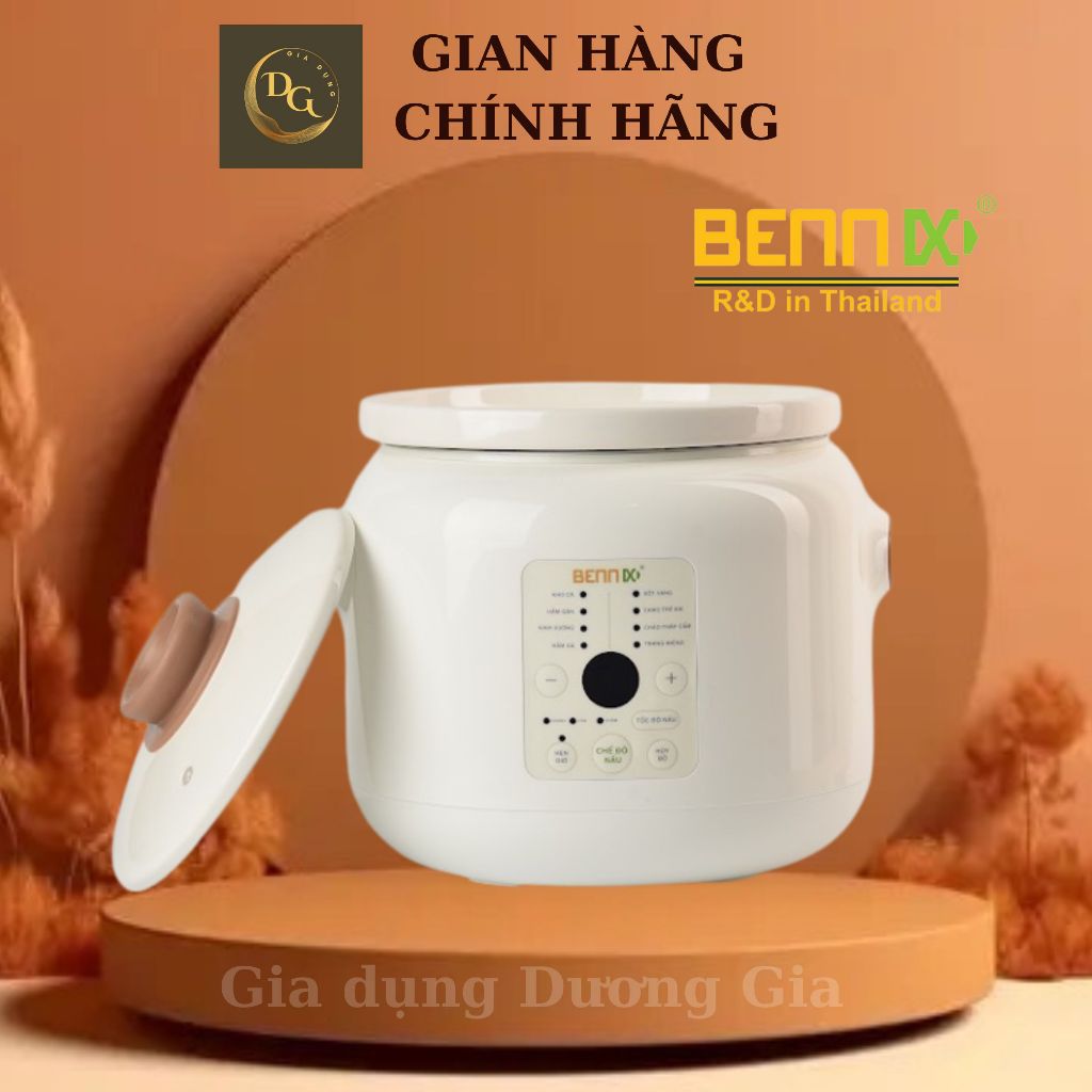 Nồi Nấu Chậm Điện Tử Lõi Sứ Hầm Cháo cho bé 8 chức năng, hầm gà, kho cá..Bennix BN-30SLC Bảo hành 2 Năm