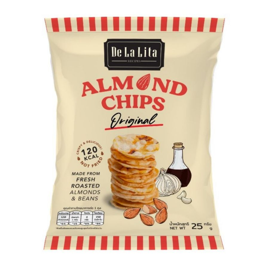 Snack ngũ cốc nhập khẩu De La Lita Almond Chips các vị gói 25g