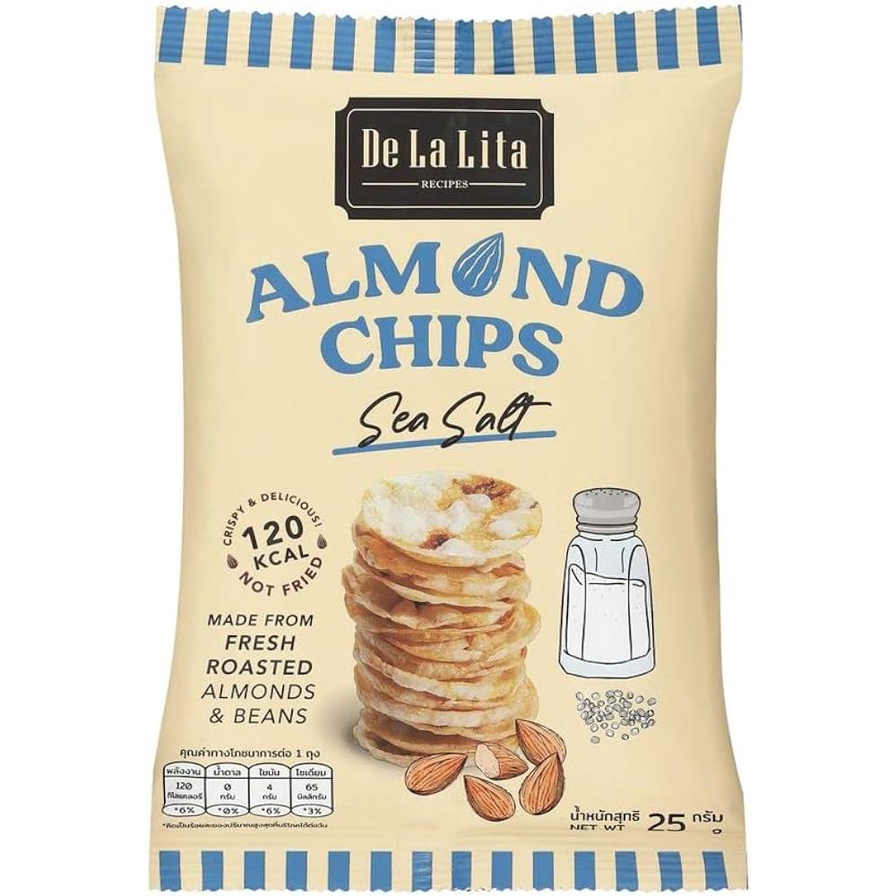 Snack ngũ cốc nhập khẩu De La Lita Almond Chips các vị gói 25g