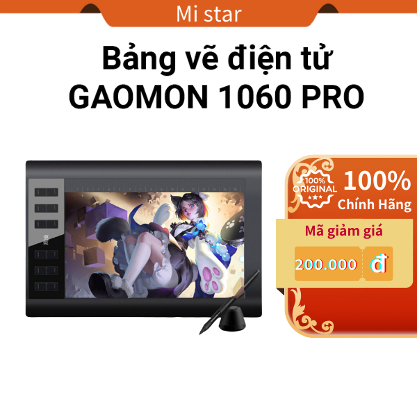 Bảng vẽ điện tử GAOMON 1060 PRO 10x6 inches,,độ phân giải cao 5080 lpi, bản nâng cấp mới dùng cho Ps, Ai, FL, AutoCard