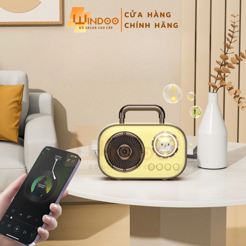 Loa bluetooth mini, loa di động không dây hỗ trợ thẻ nhớ usb, loa mini hình thú cưng đáng yêu Windoo WD89