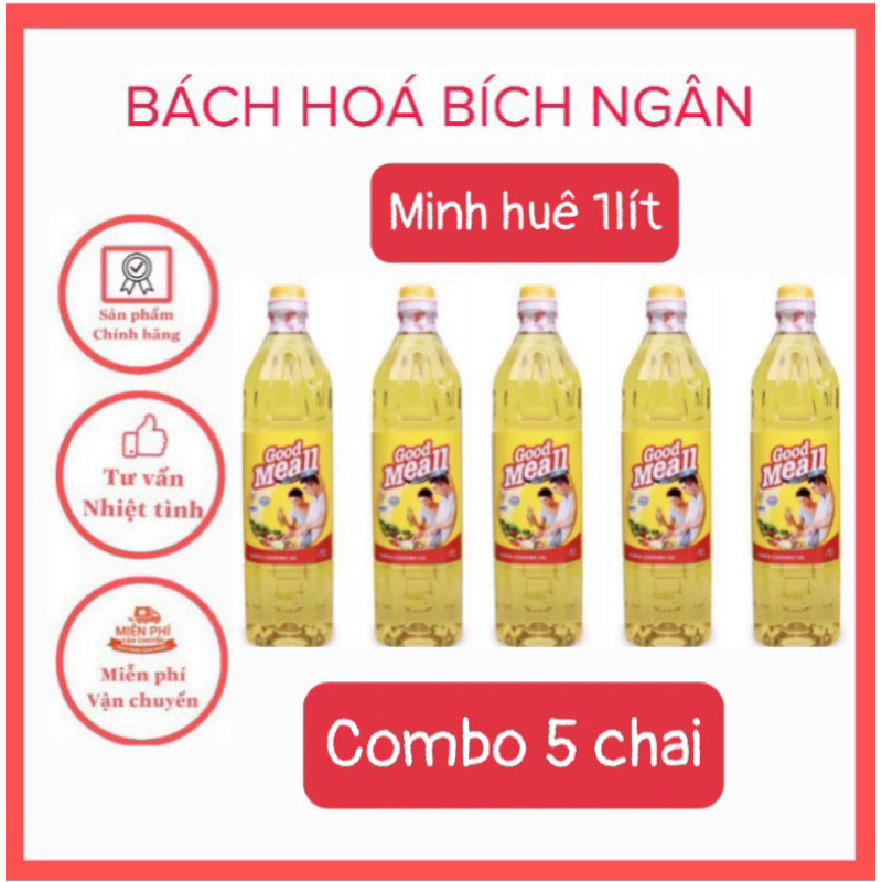 combo 5 chai dầu ăn good meall (minh huê)1 lít