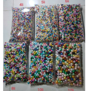 Gói 10gam hạt trai, cườm nhiều trộn hỗn hợp màu, đủ size 4,6,8,10,12mm