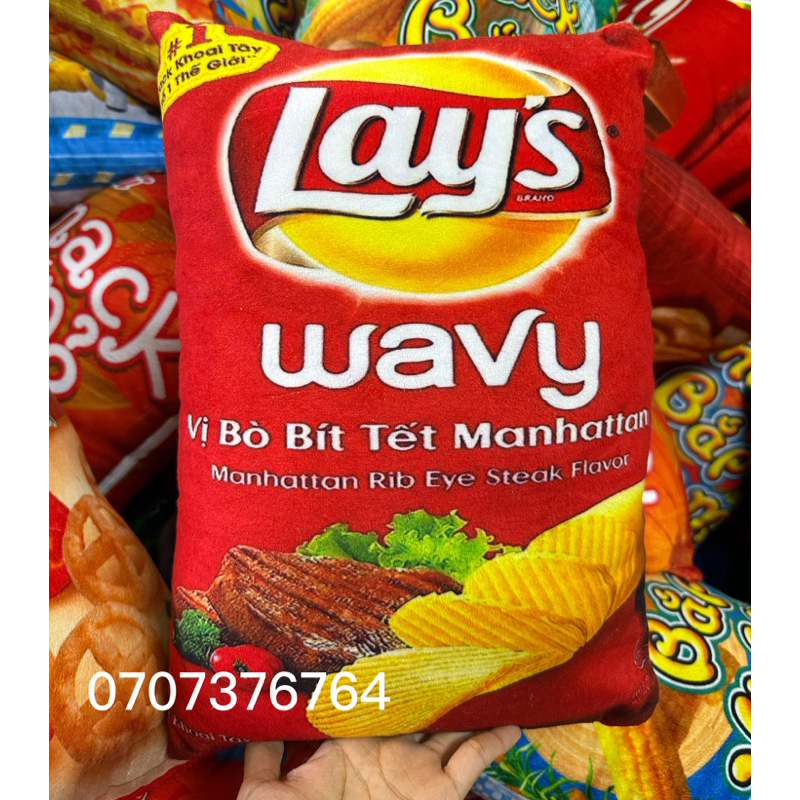 ⭕️⭕️GỐI ÔM GẤU BÔNG HÌNH BÁNH SNACK-BÁNH MÌ-MÌ GÓI Xinh Xắn CHO BÉ YÊU-Chất Liệu Vải 3D AN TOÀN CHO BÉ