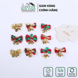 Nơ lục lạc a21 decor kim vinh phụ kiện trang trí noel