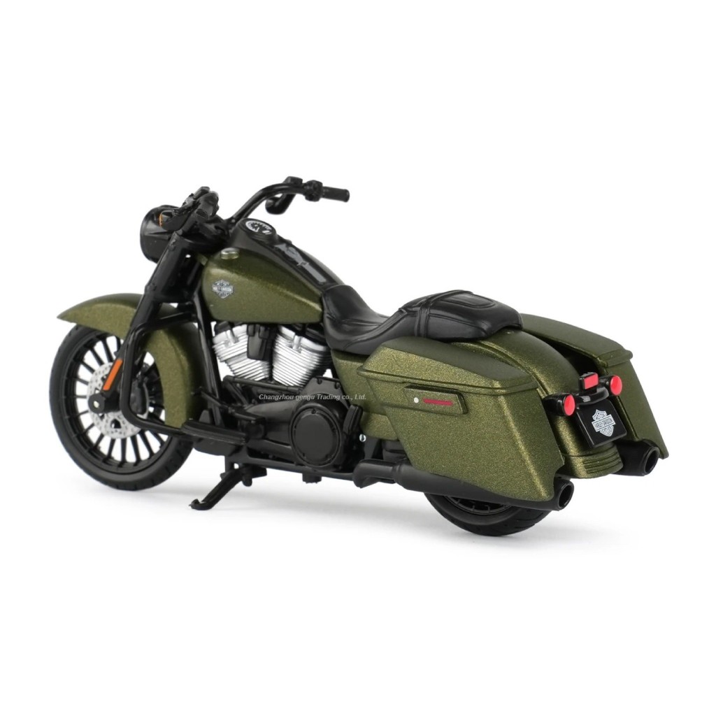 Mô hình xe mô tô Harley 2017 Road King Special xanh rêu tỉ lệ 1:18 Maisto MT055