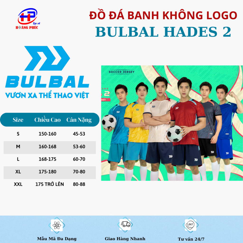 Quần áo bóng đá,đồ đá banh BULBAL HADES 2 thun mè cao cấp, chuẩn thi đấu,thấm hút mồ hôi cực đẹp - sport hoàng phúc