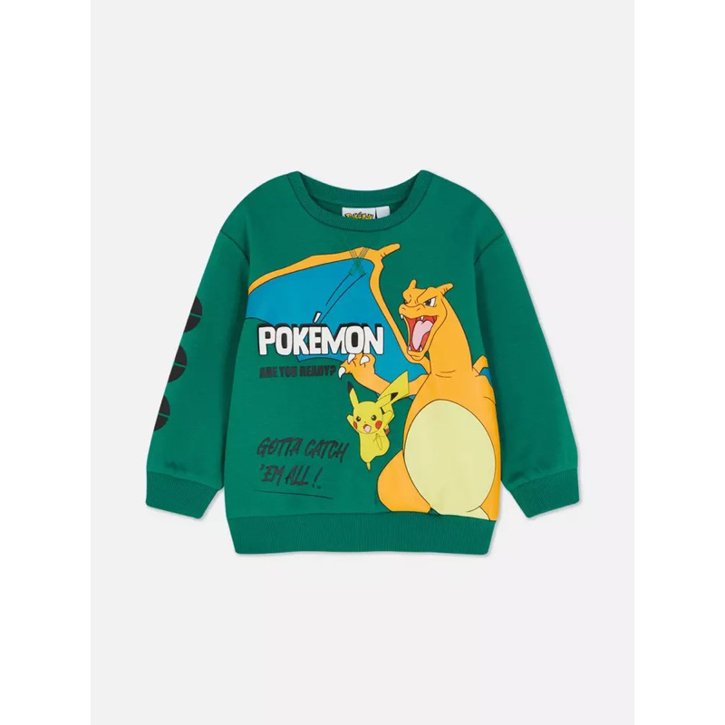 Áo Nỉ Bé Trai POKEMON Lá Đậm PR