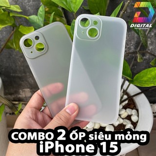 Combo 2 ốp lưng trong nhám unibody iphone 15 siêu mỏng