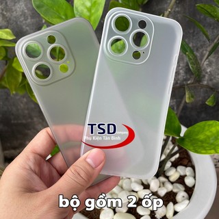 Combo 2 Ốp Lưng Trong Nhám Unibody iPhone 15 Pro Siêu Mỏng