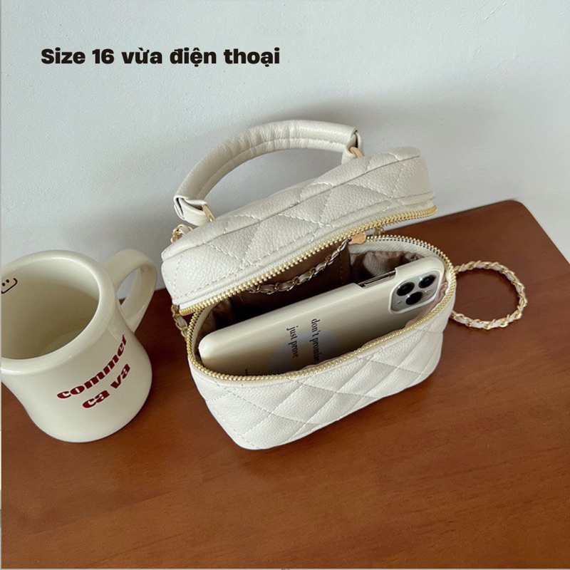 Túi Mini Túi Xách Nữ Đeo Chéo Chần Trám Basic Nhỏ Xinh QG Store