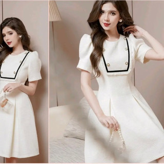 Đầm thun xốp cổ viền sang chảnh  bigsize 50-90kg