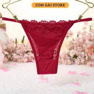  Quần lót ren nữ lọt khe siêu mỏng chữ T xinh xắn tôn dáng quyến rũ 