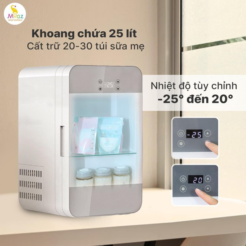 Tủ lạnh mini phiên bản 2023 moaz bébé moaz bebe mb074 dung tích 23L bảo hành chính hãng 12 tháng