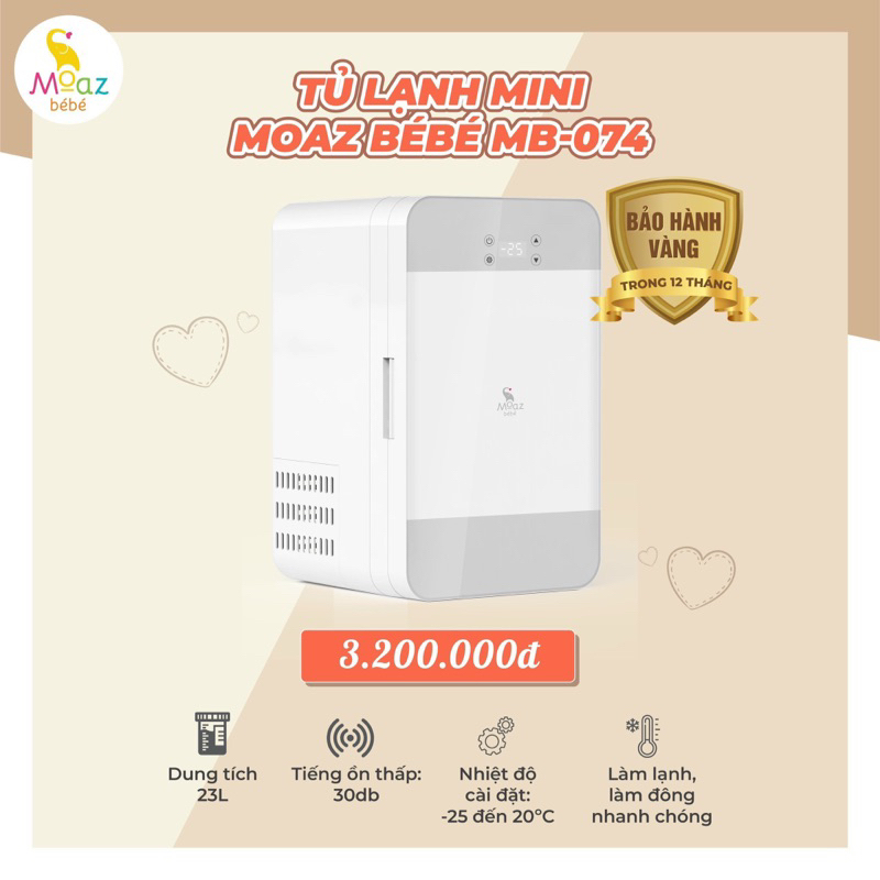 Tủ lạnh mini phiên bản 2023 moaz bébé moaz bebe mb074 dung tích 23L bảo hành chính hãng 12 tháng