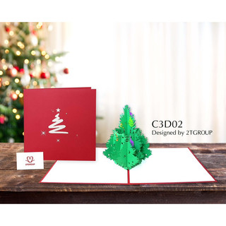 Thiệp 3d cây thông noel
