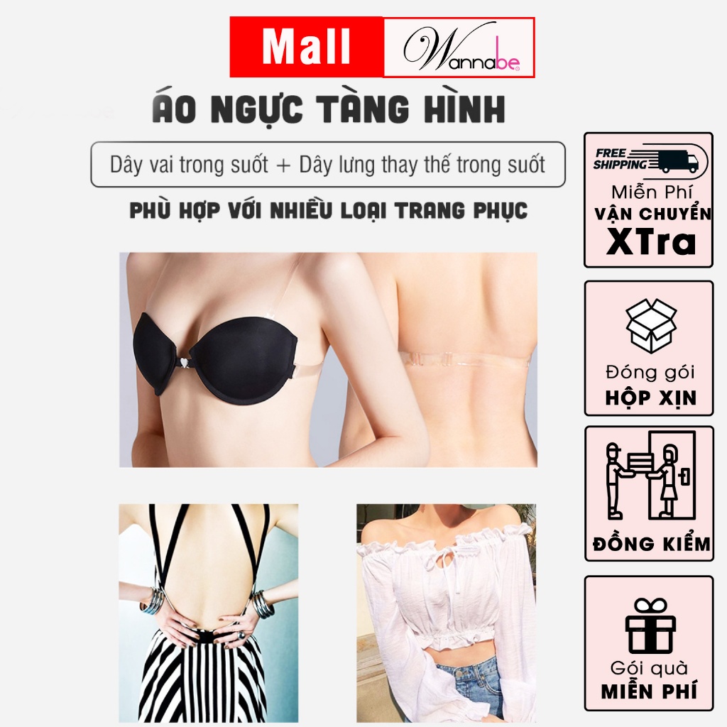 Áo ngực không dây WANNABE ANT10 cúp ngang kèm lưng trong trợ thủ đắc lực khi mặc đồ hở lưng vai, áo ống, áo quay