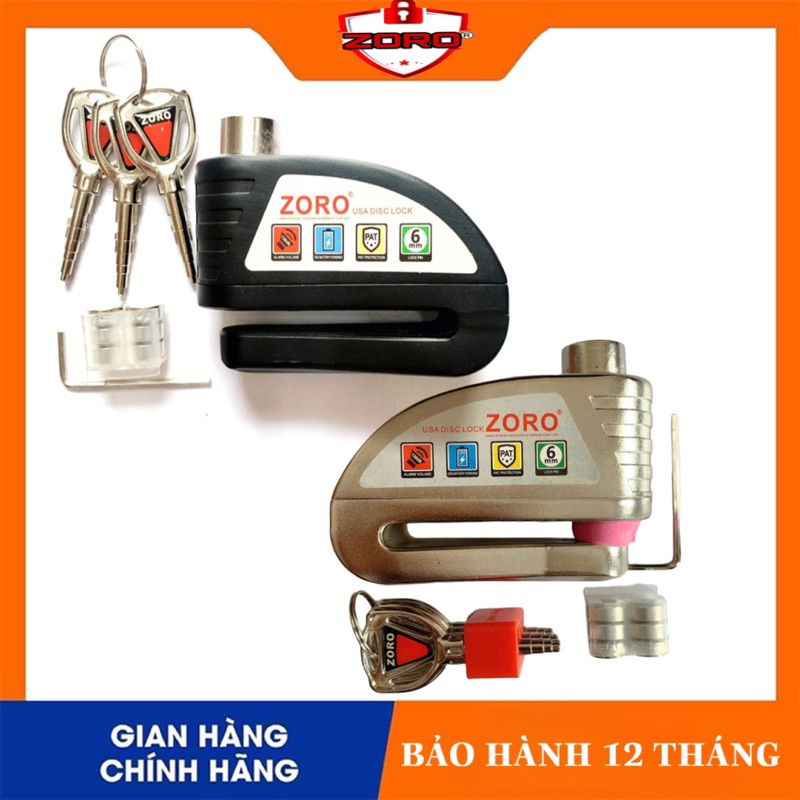 Ổ khoá đĩa xe  ZORRO bảo vệ chống trộm ,phiên bản chìa tròn an toàn kháng chìa vạn năng bẻ đoản,mạch khoá chống nước mưa