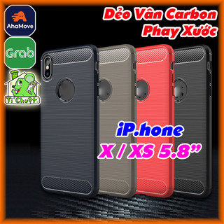 [Ảnh Thật] Ốp Lưng iPhone X / iP XS 5.8" Dẻo Vân Carbon Phay Xước Chống Sốc