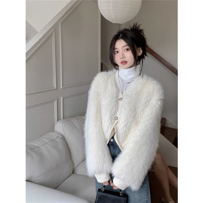 [Minions Clothing] Áo khoác lông Quảng Châu trắng loại 1 freesize 7235