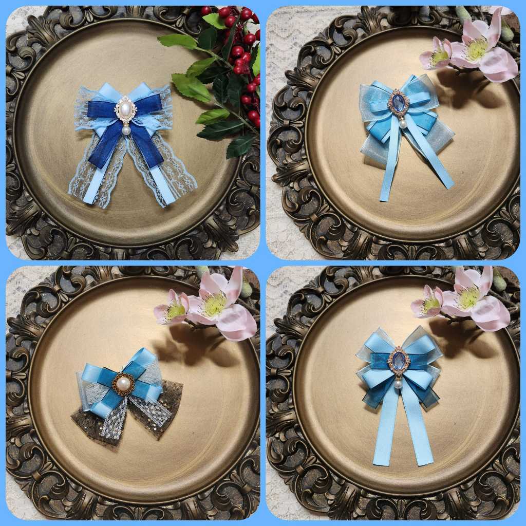 Nơ cài áo Tag cài áo Nơ kẹp tóc lolita vintage