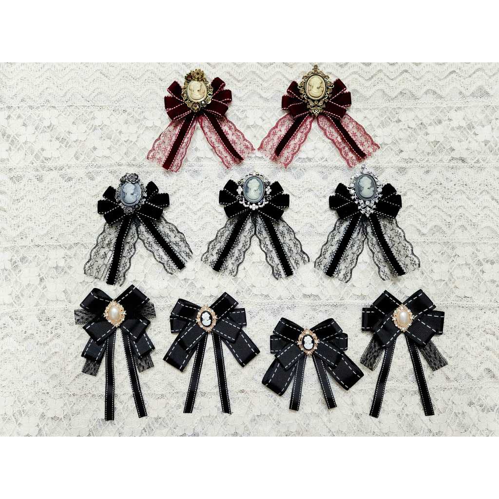 Nơ cài áo Tag cài áo Nơ kẹp tóc lolita vintage