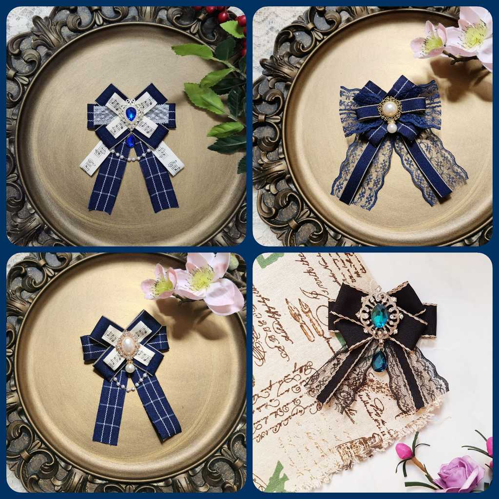 Nơ cài áo Tag cài áo Nơ kẹp tóc lolita vintage