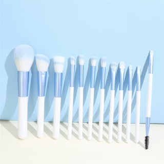 Bộ cọ trang điểm 12 cây trắng xanh siêu mềm mịn
