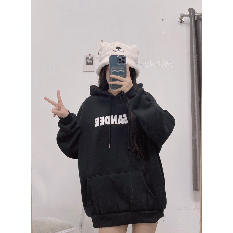 ❄️ Áo Hoodie nỉ bông in nổi Jil Sander
